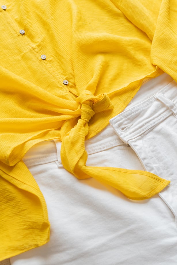 Yellow Blouse and White Pants